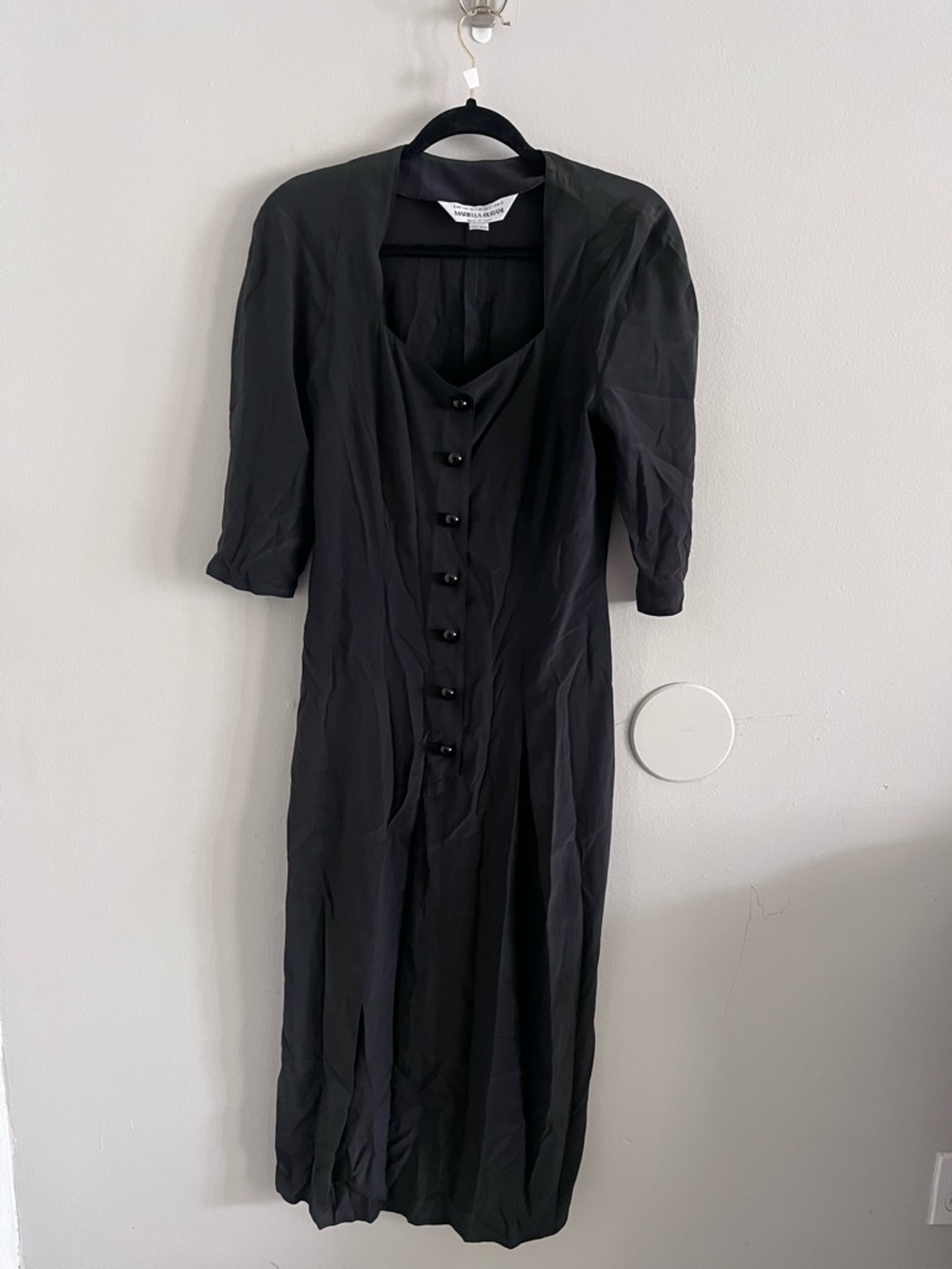 mariella burani Silk Vintage black Dress Size 8